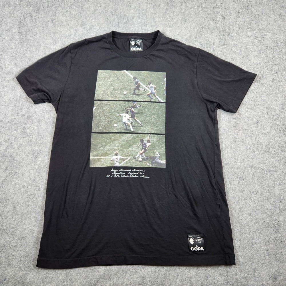 Diego Maradona x Copa Shirt Mens XXL Black Short Sleeve Football Memorial Europe